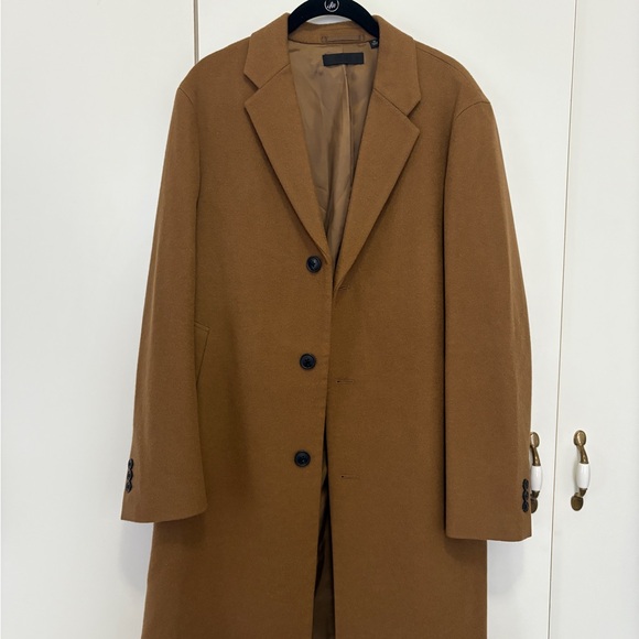 Uniqlo Men XS Wool Cashmere Chesterfield Coat Brown - Picture 1 of 3